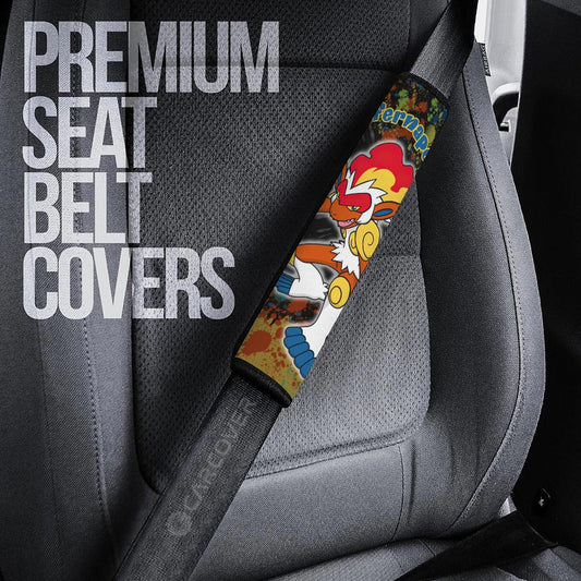Infernape Seat Belt Covers Custom Tie Dye Style Anime Car Accessories - Gearcarcover - 2