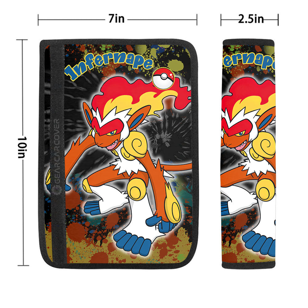 Infernape Seat Belt Covers Custom Tie Dye Style Anime Car Accessories - Gearcarcover - 1