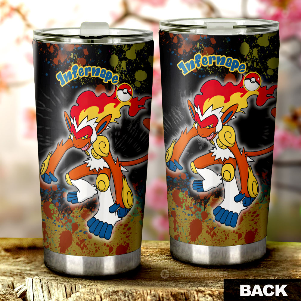 Infernape Tumbler Cup Custom Tie Dye Style Anime Car Accessories - Gearcarcover - 3