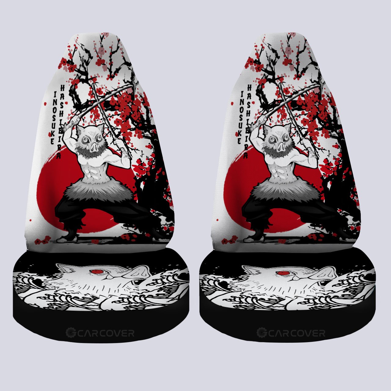 Inosuke Car Seat Covers Custom Japan Style Anime Demon Slayer Car Accessories - Gearcarcover - 4