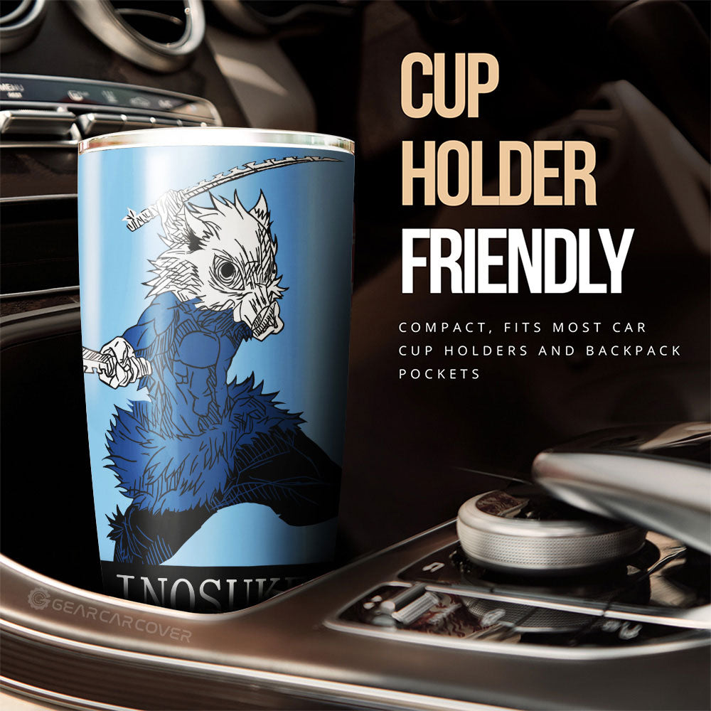 Inosuke Hashibira Tumbler Cup Custom Car Accessories Manga Style - Gearcarcover - 3