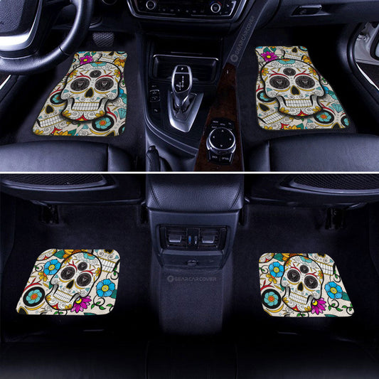 Inter Miami CF Car Floor Mats Custom Sugar Skull Car Accessories - Gearcarcover - 2