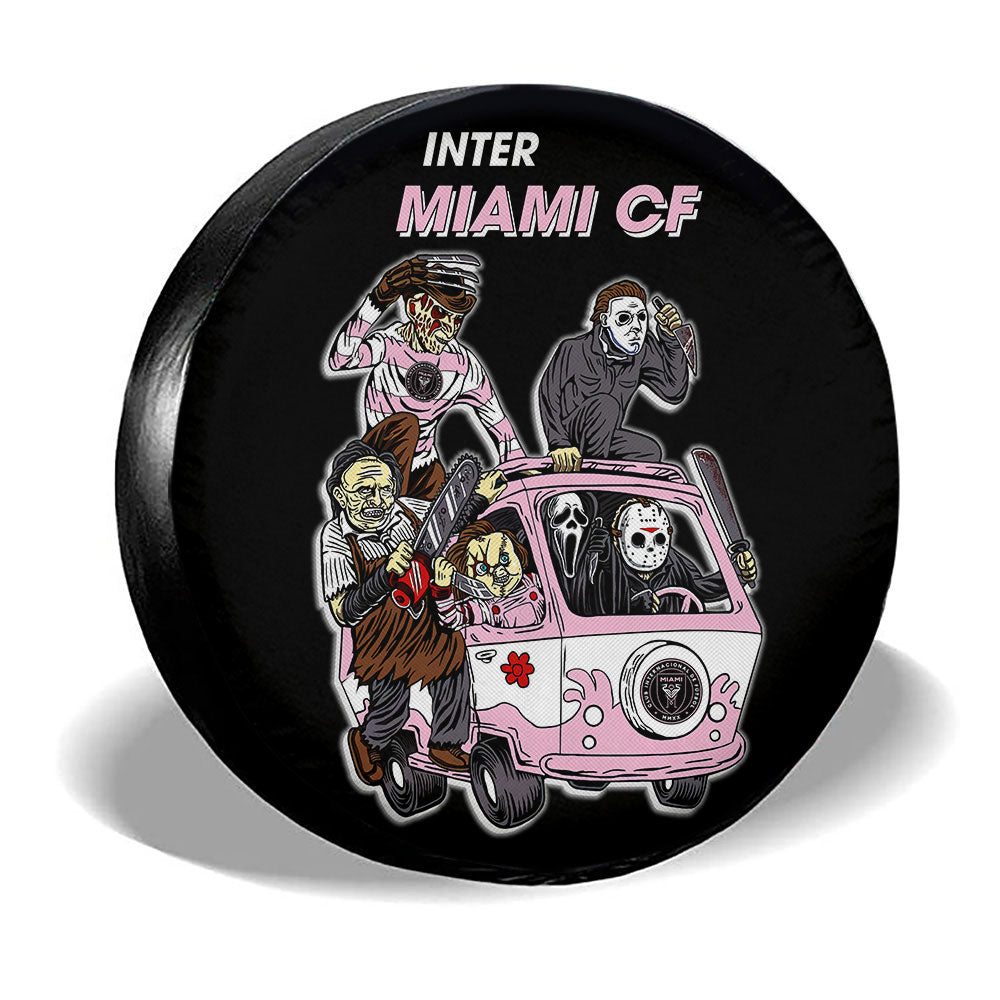 Inter Miami CF Spare Tire Covers Horror Characters Car Accessories - Gearcarcover - 3