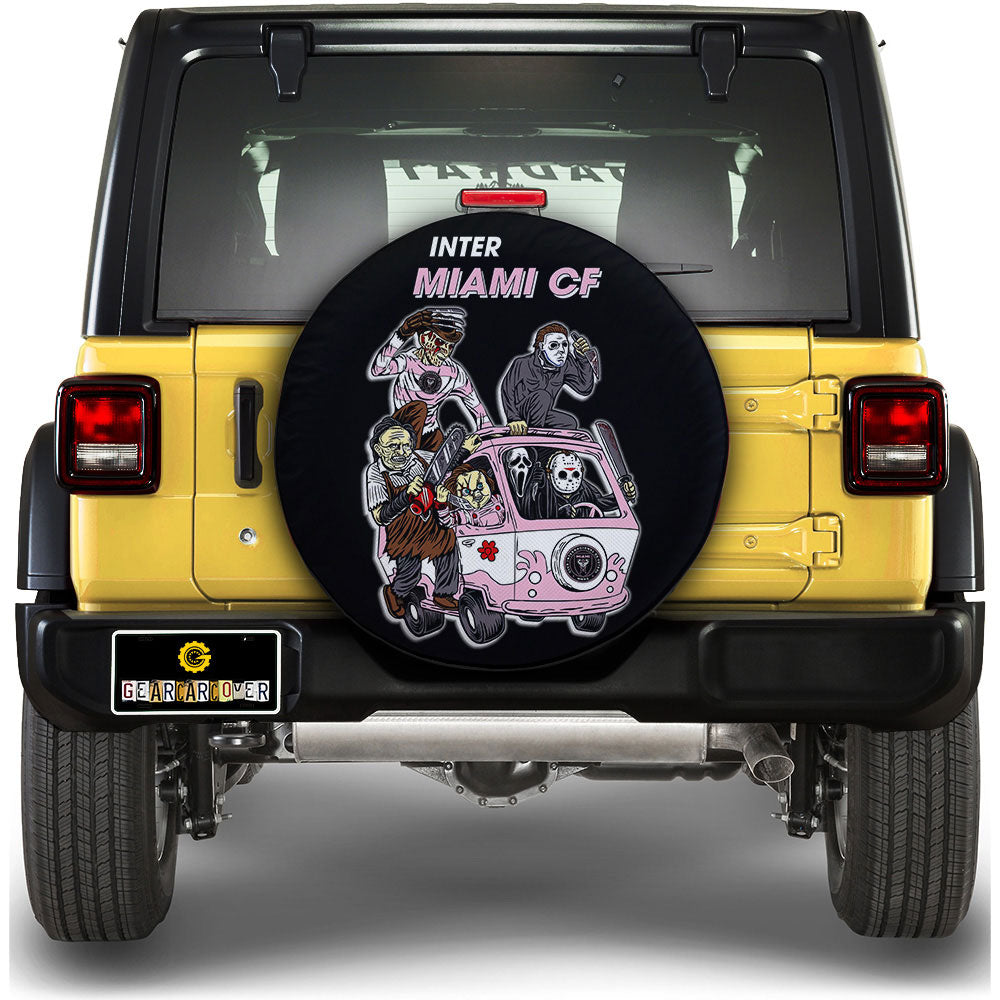 Inter Miami CF Spare Tire Covers Horror Characters Car Accessories - Gearcarcover - 1
