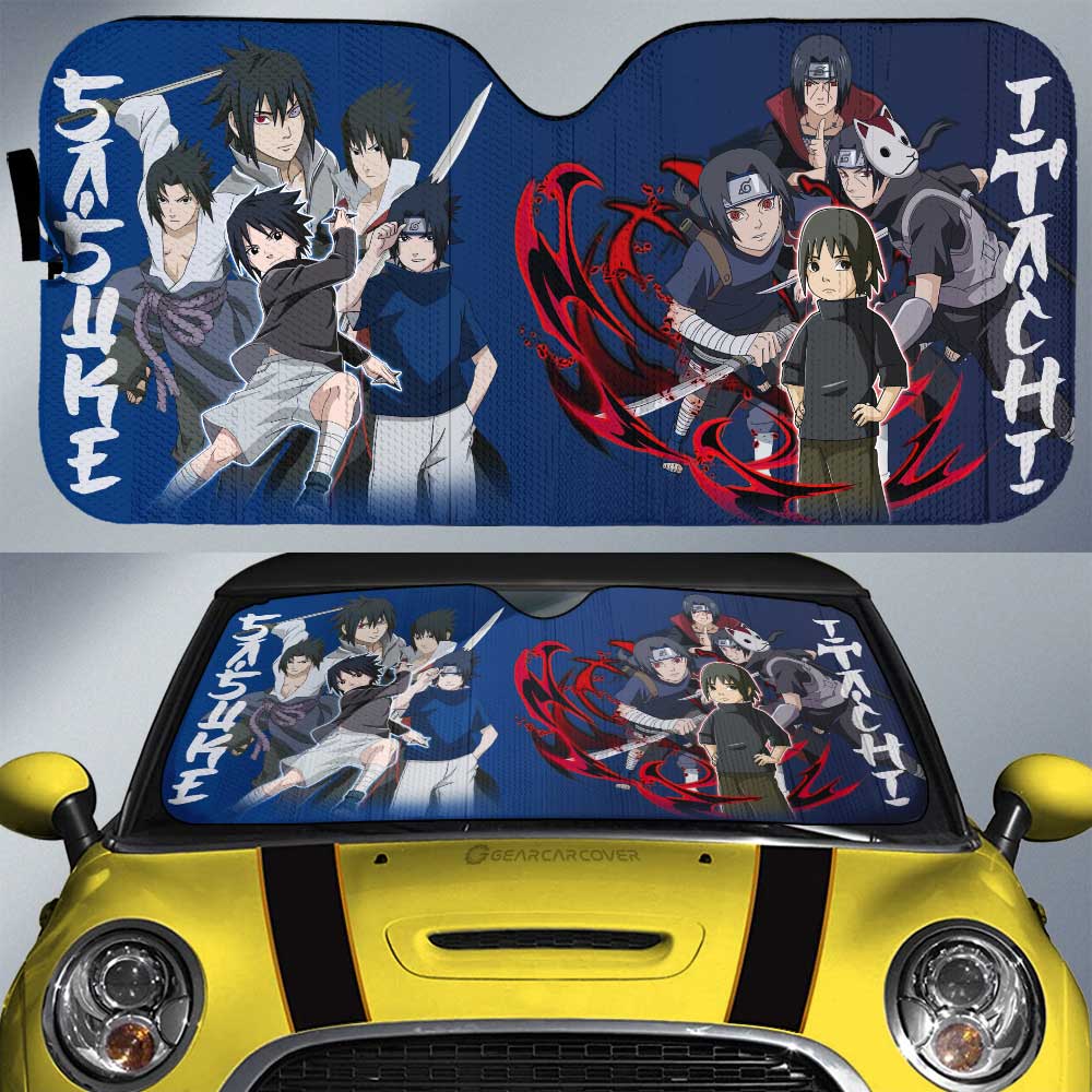 Itachi And Sasuke Car Sunshade Custom Anime Car Accessories - Gearcarcover - 1