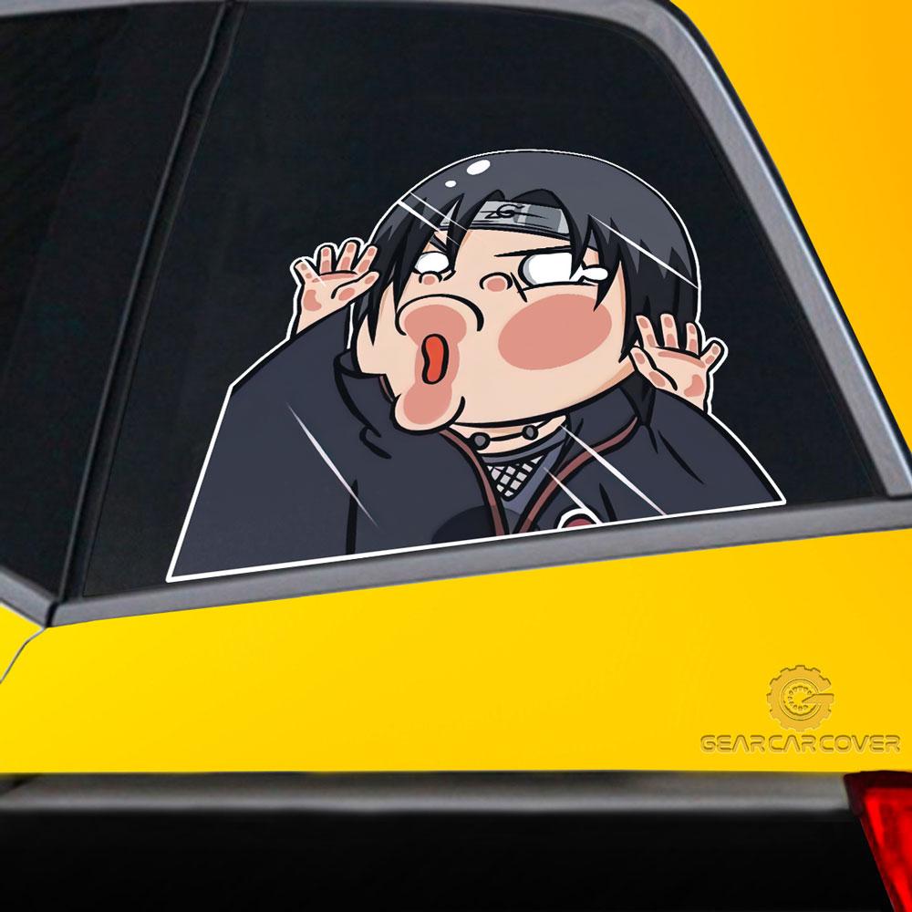 naru gear Itachi Hitting Glass Car Sticker Custom Naru Car Funny Accessories
