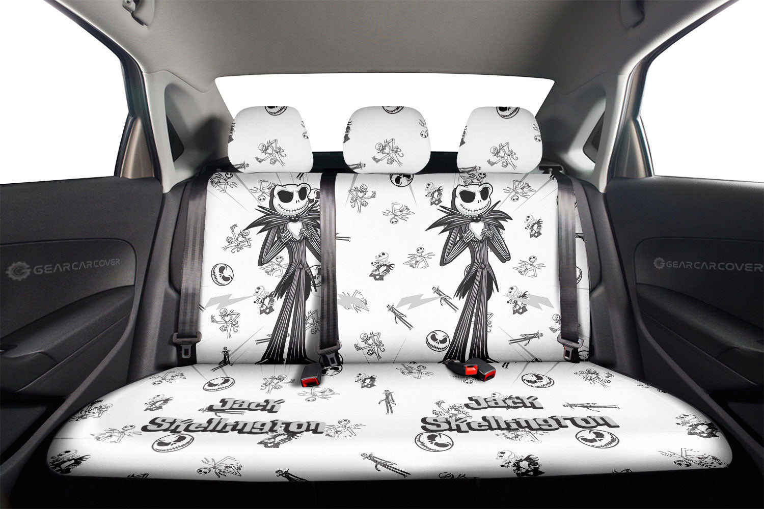 Jack Skellington Car Back Seat Cover Custom Cartoon Car Accessories