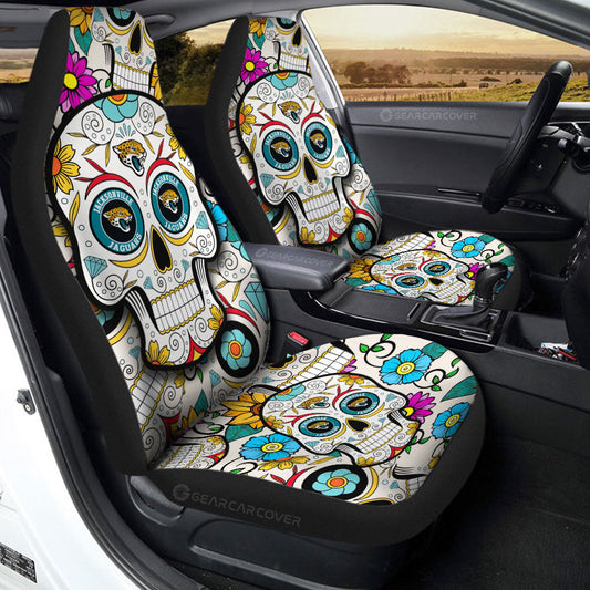 Jacksonville Jaguars Car Seat Covers Custom Sugar Skull Car Accessories - Gearcarcover - 2