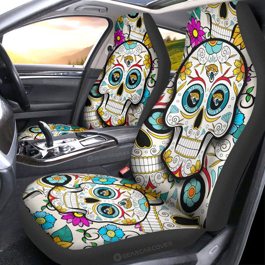 Jacksonville Jaguars Car Seat Covers Custom Sugar Skull Car Accessories - Gearcarcover - 1