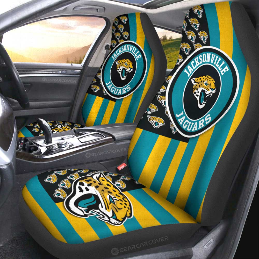 Jacksonville Jaguars Car Seat Covers Custom US Flag Style - Gearcarcover - 2