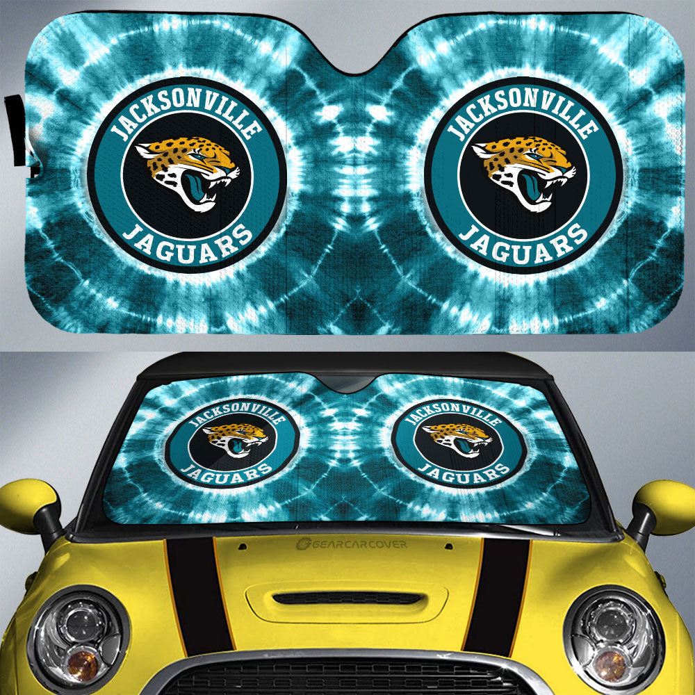 Jacksonville Jaguars Car Sunshade Custom Tie Dye Car Accessories - Gearcarcover - 1