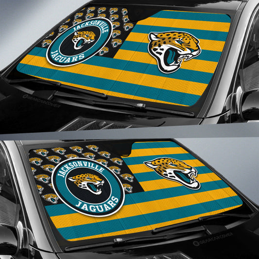 Jacksonville Jaguars Car Sunshade Custom US Flag Style - Gearcarcover - 2