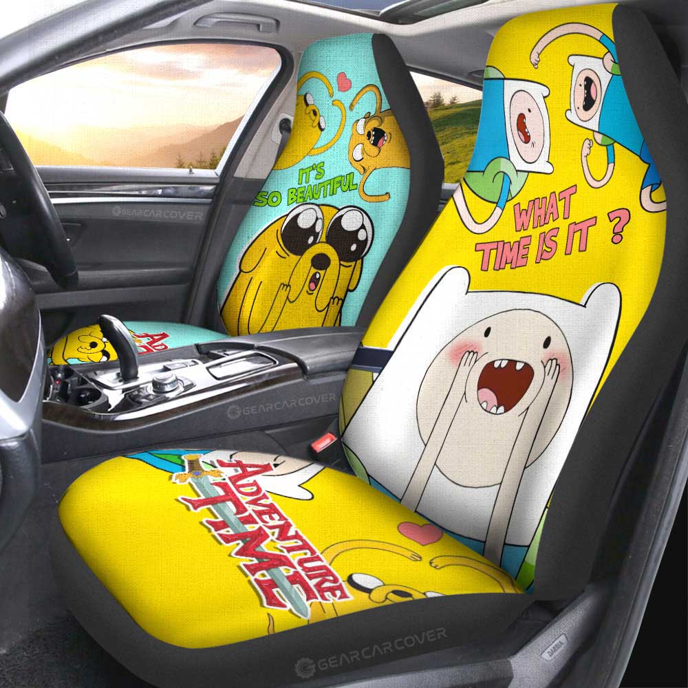 Jake And Finn Adventure Time Car Seat Covers Custom Cartoon Car Accessories - Gearcarcover - 2
