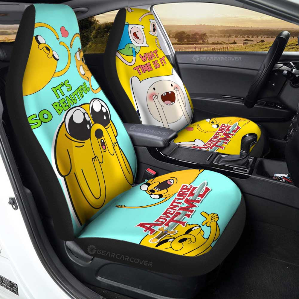 Jake And Finn Adventure Time Car Seat Covers Custom Cartoon Car Accessories - Gearcarcover - 1