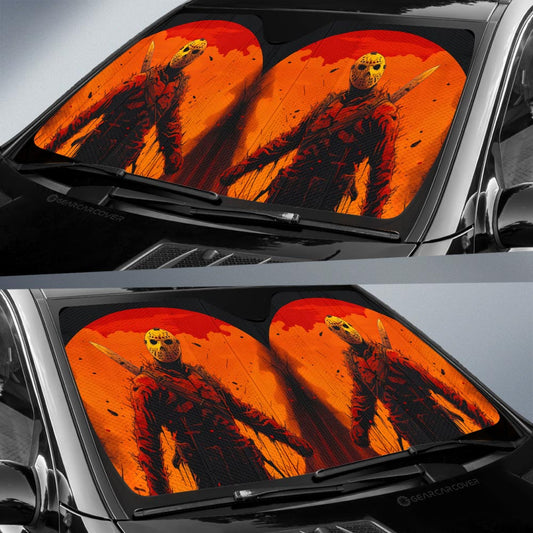 Jason Voorhees Car Sunshade Custom Horror Car Accessories - Gearcarcover - 2