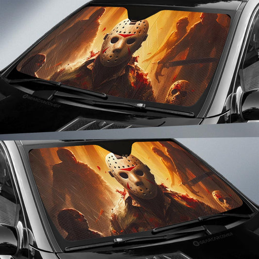 Jason Voorhees Car Sunshade Custom Horror Car Accessories - Gearcarcover - 2