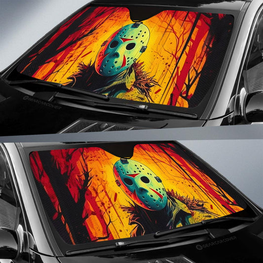 Jason Voorhees Car Sunshade Custom Horror Car Accessories - Gearcarcover - 2
