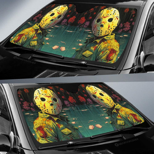 Jason Voorhees Car Sunshade Custom Horror Car Accessories - Gearcarcover - 2
