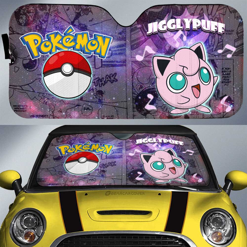 Jigglypuff Car Sunshade Custom Galaxy Manga Style - Gearcarcover - 1