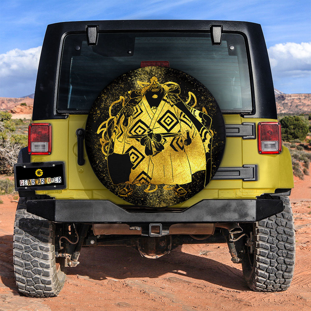 Jinbe Spare Tire Cover Custom Gold Silhouette Style - Gearcarcover - 2