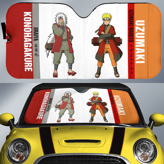 Jiraiya And Car Sunshade Custom Anime Car Accessories For Fans - Gearcarcover - 1