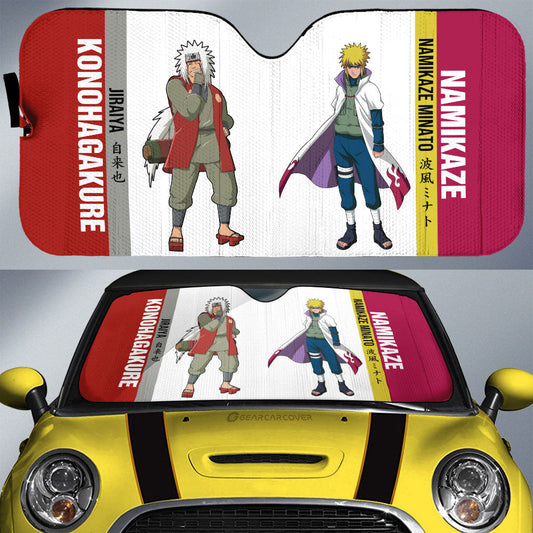 Jiraiya And Minato Car Sunshade Custom Anime Car Accessories For Fans - Gearcarcover - 1