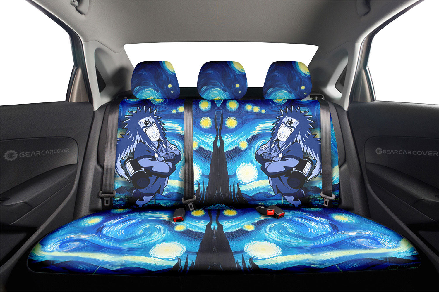 Jiraiya Car Back Seat Covers Custom Starry Night Styles - Gearcarcover - 2