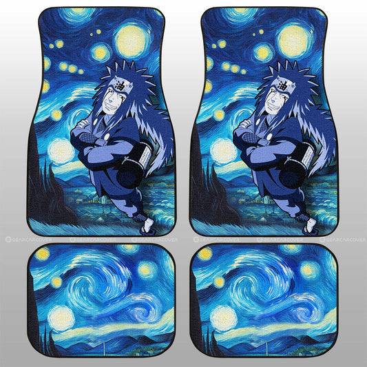 Jiraiya Car Floor Mats Custom Starry Night Styles - Gearcarcover - 1