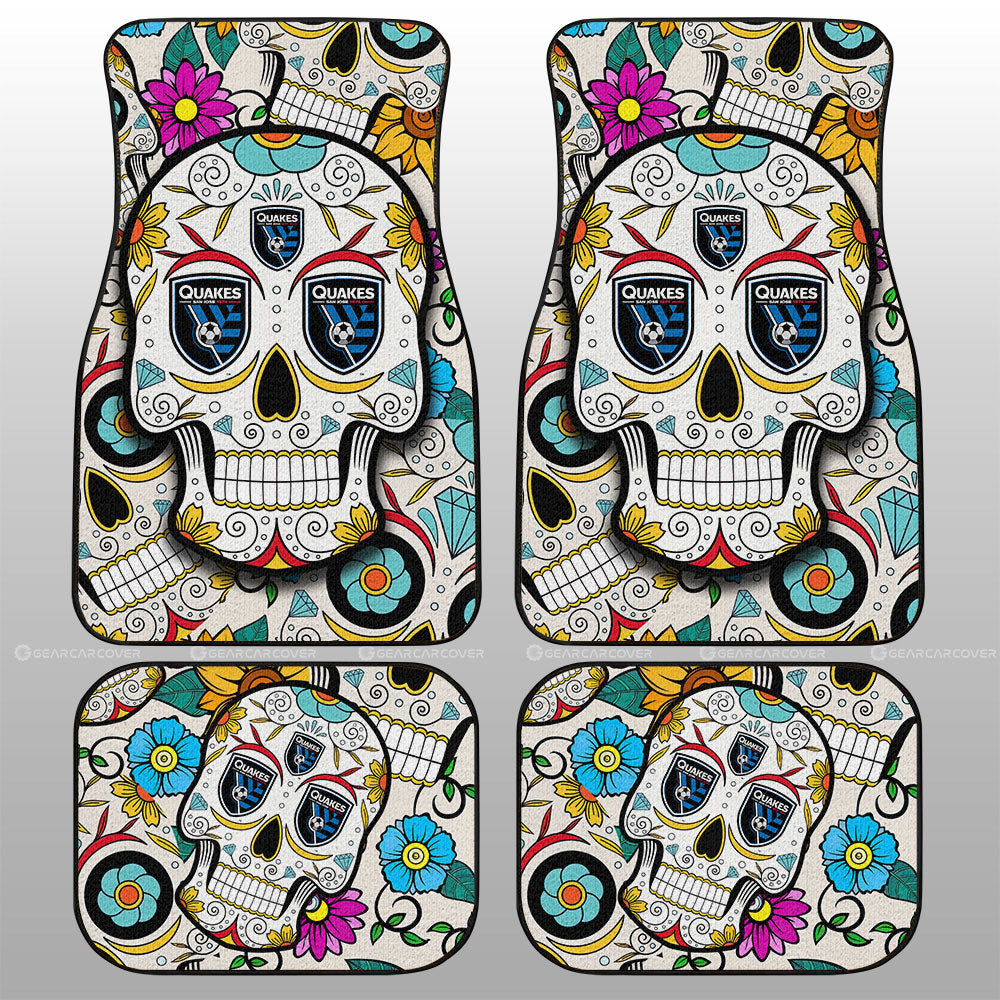 Jose Earthquakes Car Floor Mats Custom Sugar Skull Car Accessories - Gearcarcover - 1