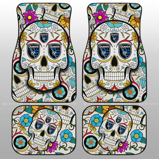 Jose Earthquakes Car Floor Mats Custom Sugar Skull Car Accessories - Gearcarcover - 1
