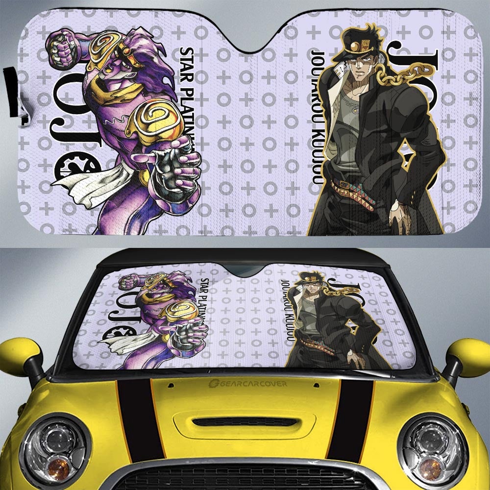 Joutarou Kuujou Car Sunshade Custom Bizarre Adventure Car Accessories - Gearcarcover - 1