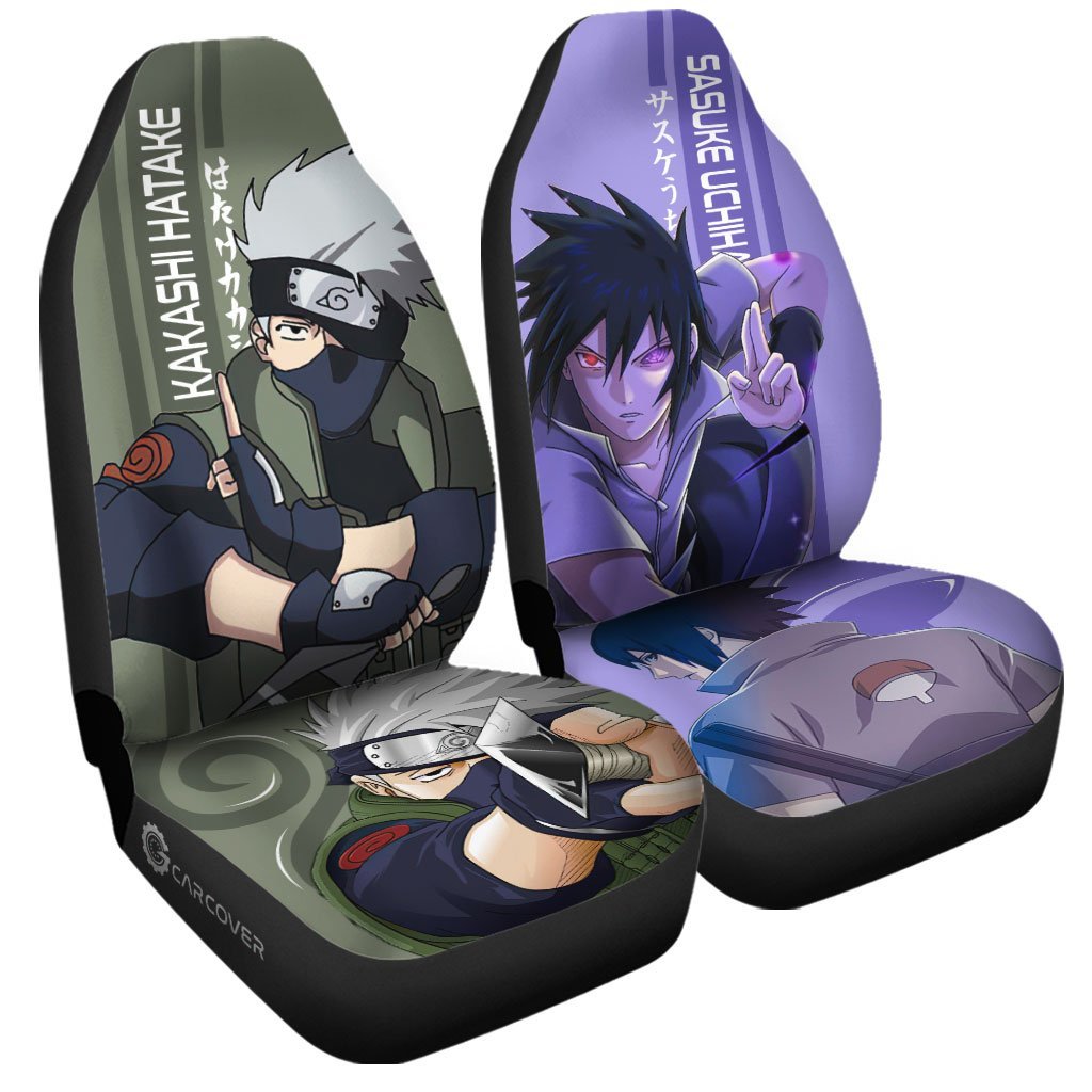 Kakashi Hatake And Sasuke Uchiha Car Seat Covers Custom Car Accessories Anime Fan Gifts - Gearcarcover - 4