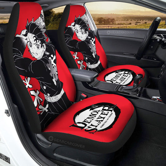Kamado Tanjiro Car Seat Covers Custom Car Accessories Manga Style For Fans - Gearcarcover - 1