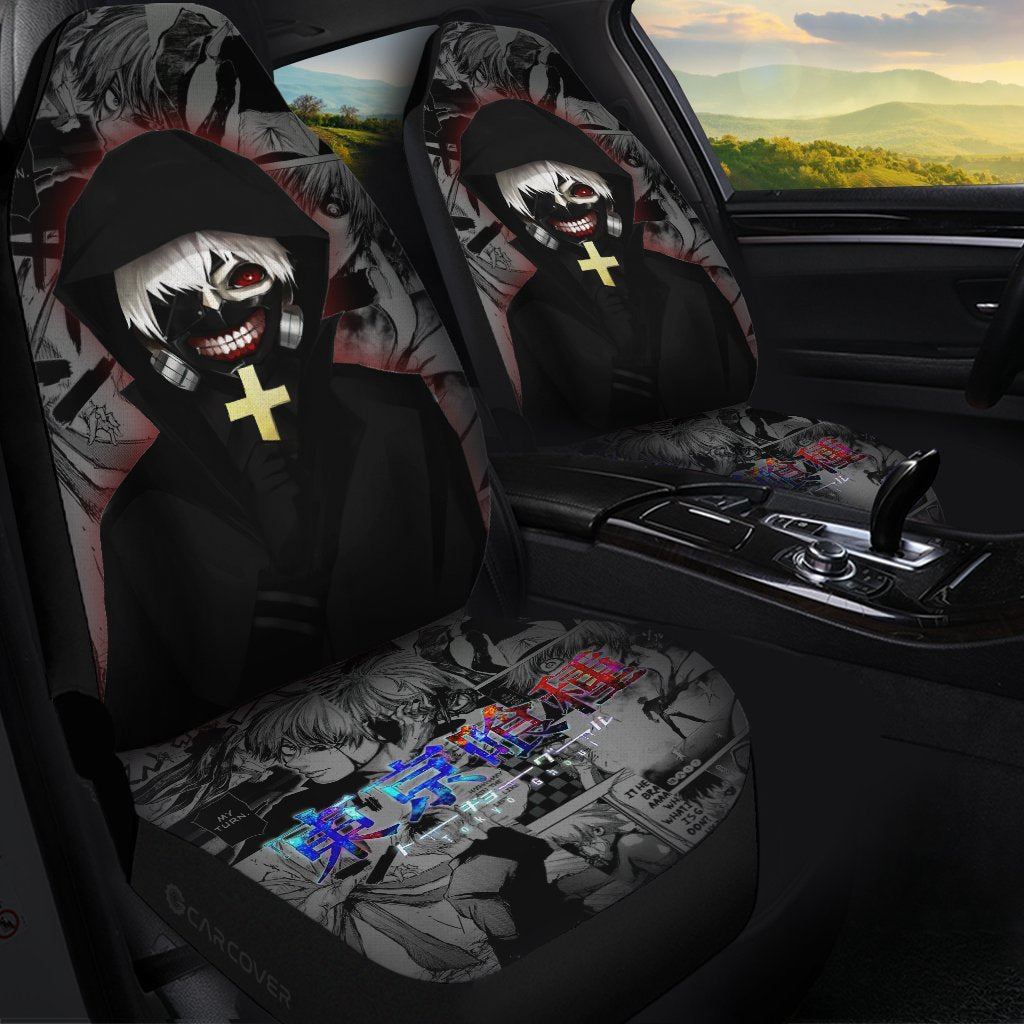 Kaneki Ken Car Seat Covers Custom Anime Tokyo Ghoul Car Interior Accessories - Gearcarcover - 1
