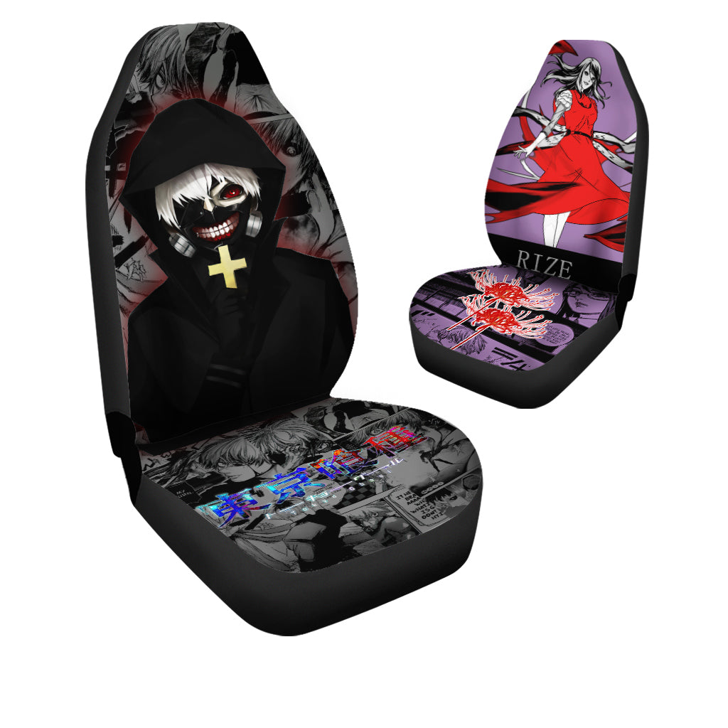 Kaneki Ken Rize Kamishiro Car Seat Covers Custom Anime Car Interior Accessories - Gearcarcover - 3