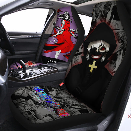 Kaneki Ken Rize Kamishiro Car Seat Covers Custom Anime Car Interior Accessories - Gearcarcover - 2