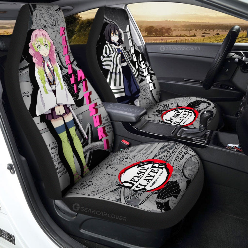 Kanroji And Obanai Car Seat Covers Custom Mix Mangas - Gearcarcover - 1