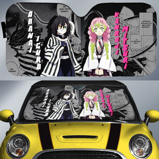 Kanroji And Obanai Car Sunshade Custom Mix Mangas - Gearcarcover - 1