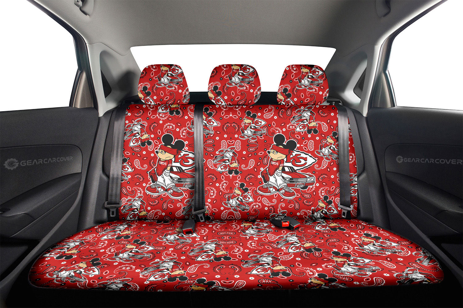Kansas City Chiefs Car Back Seat Covers Cartoon Theme Collection - Gearcarcover - 2