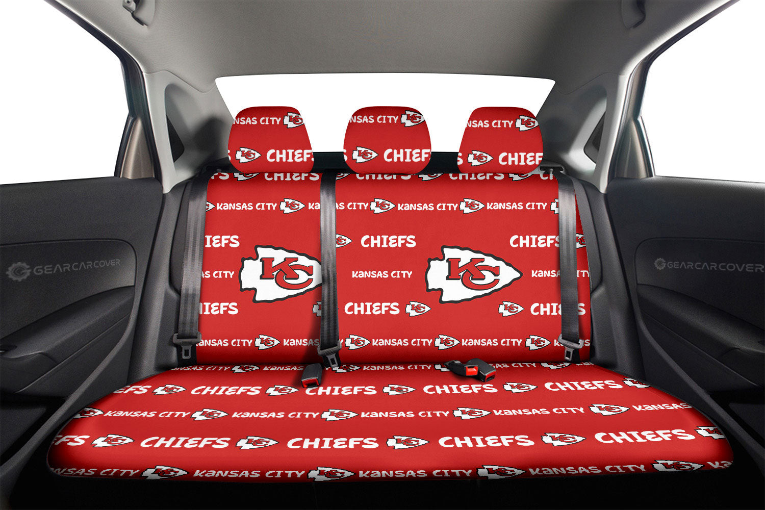 Kansas City Chiefs Car Back Seat Covers Sporty Team Collection - Gearcarcover - 2