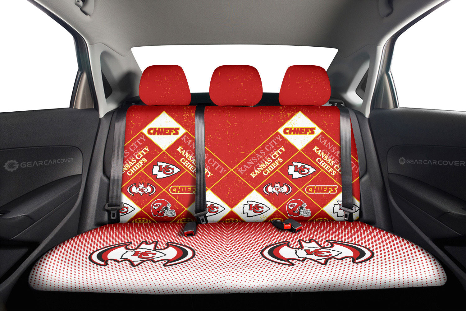 Kansas City Chiefs Car Back Seat Covers Sporty Team Collection - Gearcarcover - 2