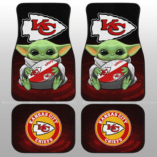 Kansas City Chiefs Car Floor Mats Baby Yoda Car Accessories For Fan - Gearcarcover - 1