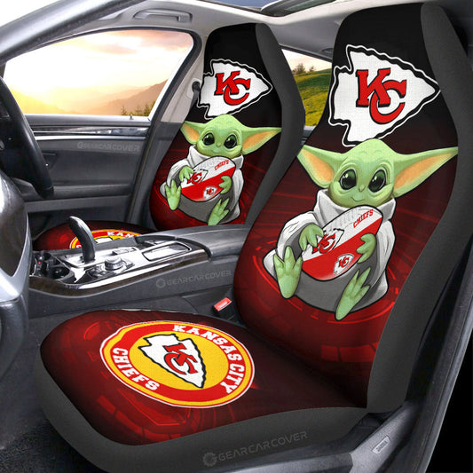 Kansas City Chiefs Car Seat Covers Baby Yoda Car Accessories For Fan - Gearcarcover - 1