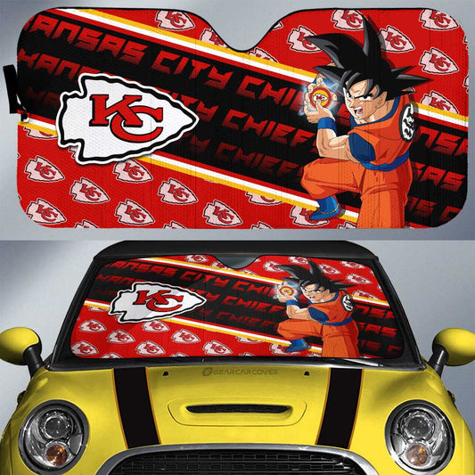 Kansas City Chiefs Car Sunshade Custom Car Decorations For Fans - Gearcarcover - 1