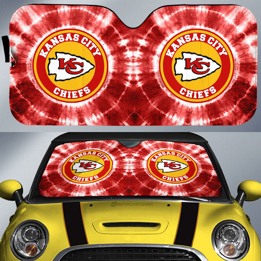 Kansas City Chiefs Car Sunshade Custom Tie Dye Car Accessories - Gearcarcover - 1