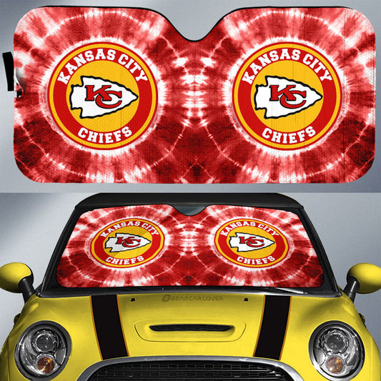 Kansas City Chiefs Car Sunshade Custom Tie Dye Car Accessories - Gearcarcover - 1