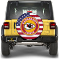 Kansas City Chiefs Mix US Flag Spare Tire Cover With Camera Hole - Gearcarcover - 2