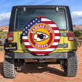 Kansas City Chiefs Mix US Flag Spare Tire Cover With Camera Hole - Gearcarcover - 3