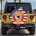 Kansas City Chiefs Mix US Flag Spare Tire Cover With Camera Hole - Gearcarcover - 1