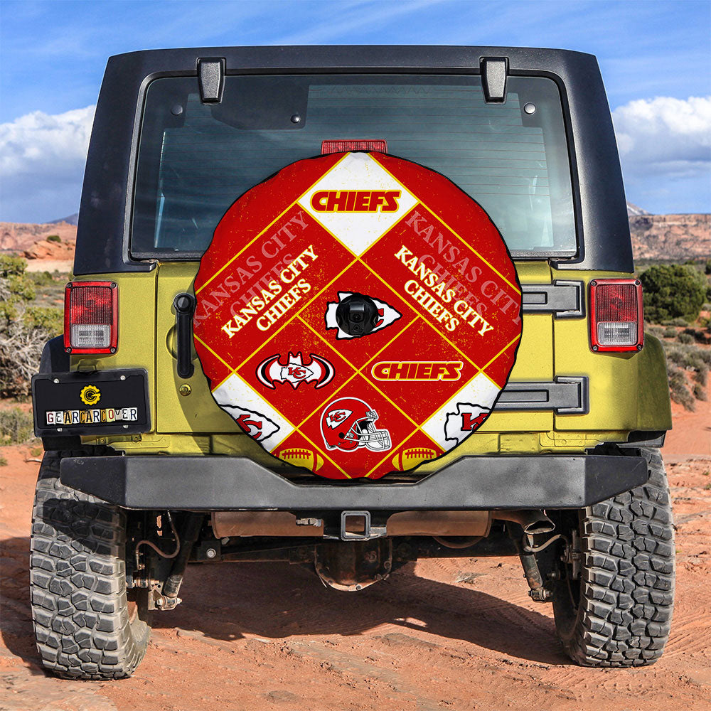 Kansas City Chiefs Spare Tire Covers Camera Hole Sporty Team Collection - Gearcarcover - 3